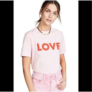 KULE The Modern Love Pink Crew Neck T-Shirt 100% Cotton Size Small